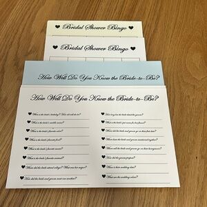 Wedding Shower Game Cards- Bridal Bingo & Trivia